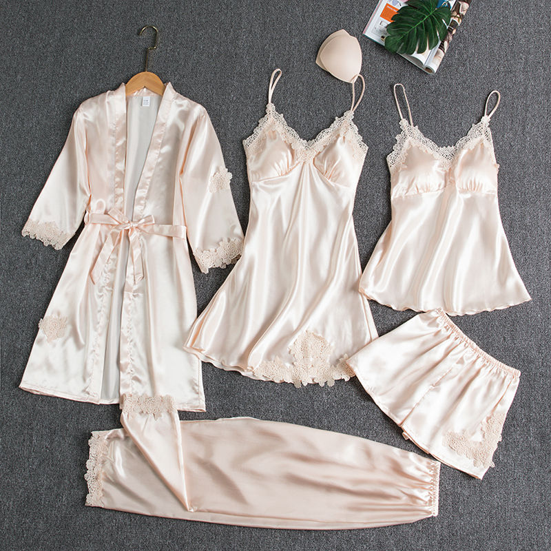 Women's Ice Silk Lingerie Pajamas Set XS-XL - Wazzi's Wear