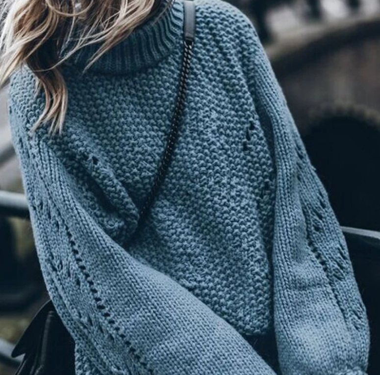 Women’s Loose Knit Long Sleeve Sweater in 7 Colors S-XL - Wazzi's Wear