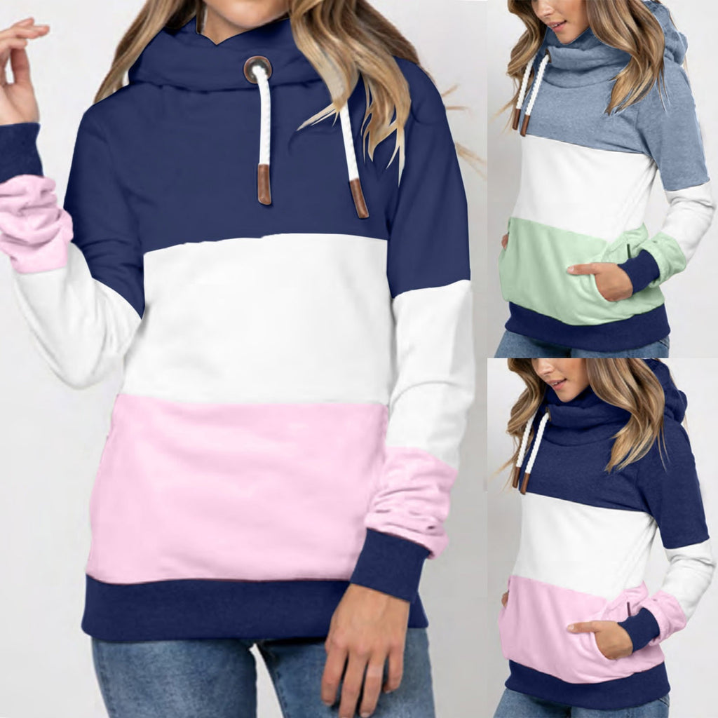 Women’s Hooded Colorblock Sweater in 2 Colors S-3XL - Wazzi's Wear