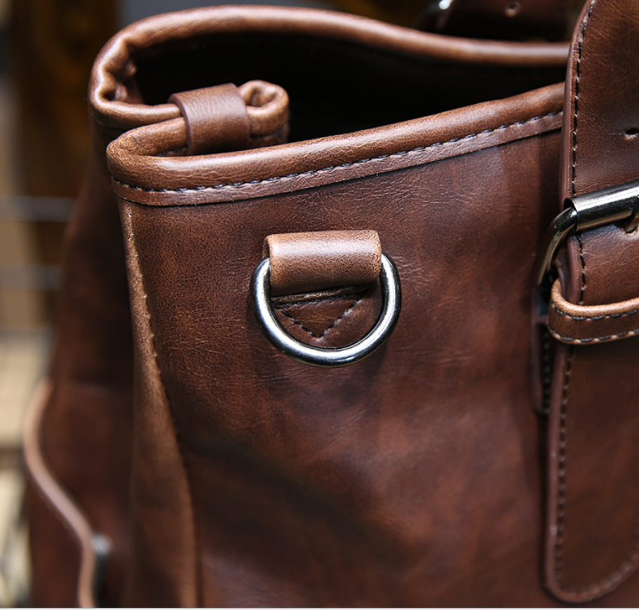 Unisex Brown Shoulder Messenger Bag with Zipper - Wazzi's Wear