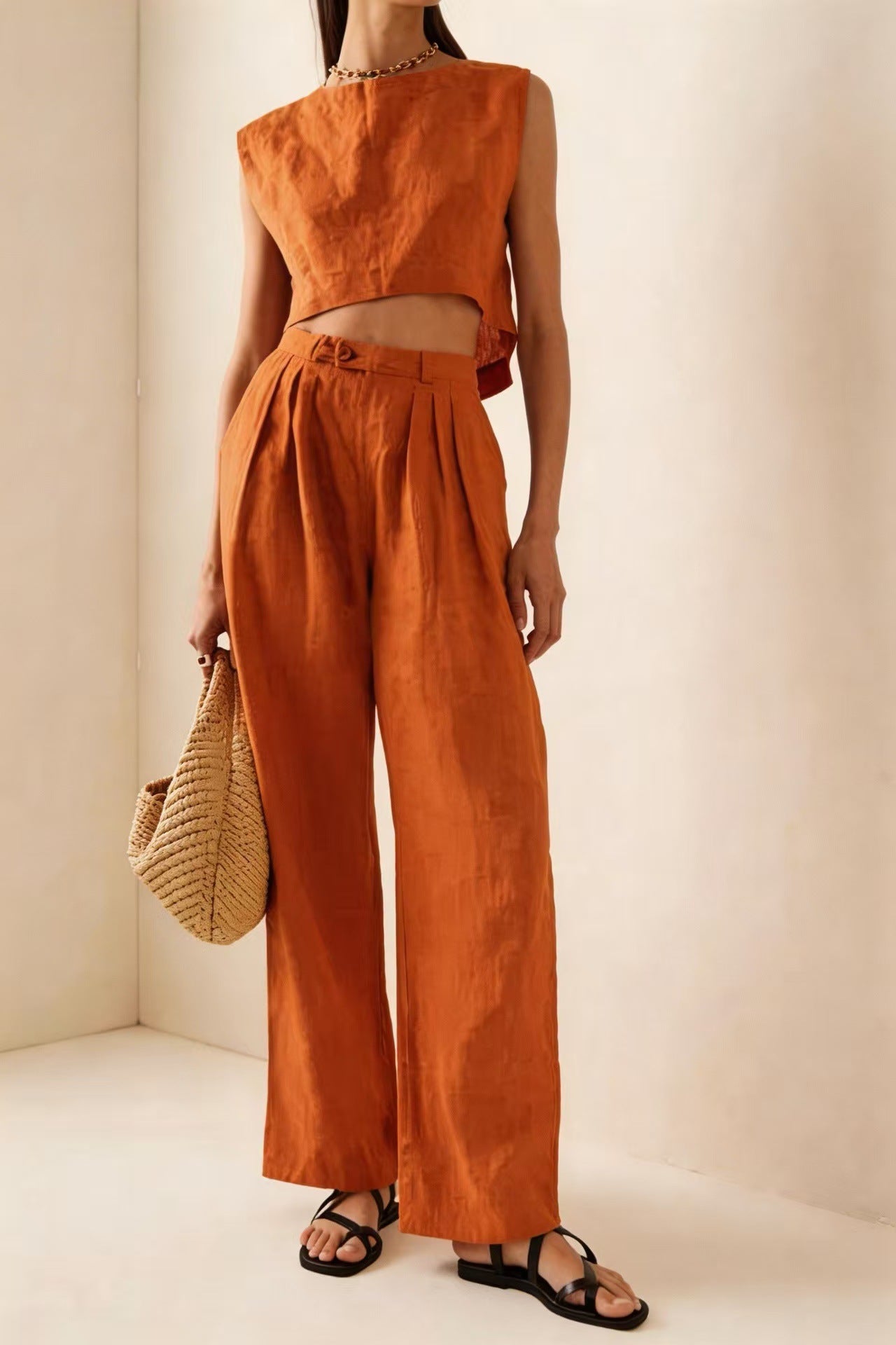 Breathable Comfortable Crew-neck Loose-fitting Casual Set