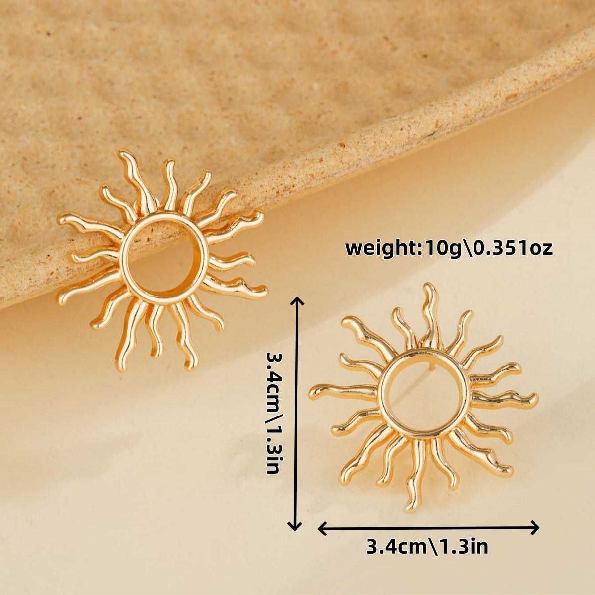 Hot Selling Sunflower Stud Earrings  Stylish High-End Eco-Friendly Alloy Earrings  Cross-Border Personalized Creative Exaggerated Jewelry