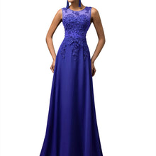 Load image into Gallery viewer, Women’s Sleeveless Lace Bodice Evening Dress in 5 Colors Sizes 2-16 - Wazzi&#39;s Wear