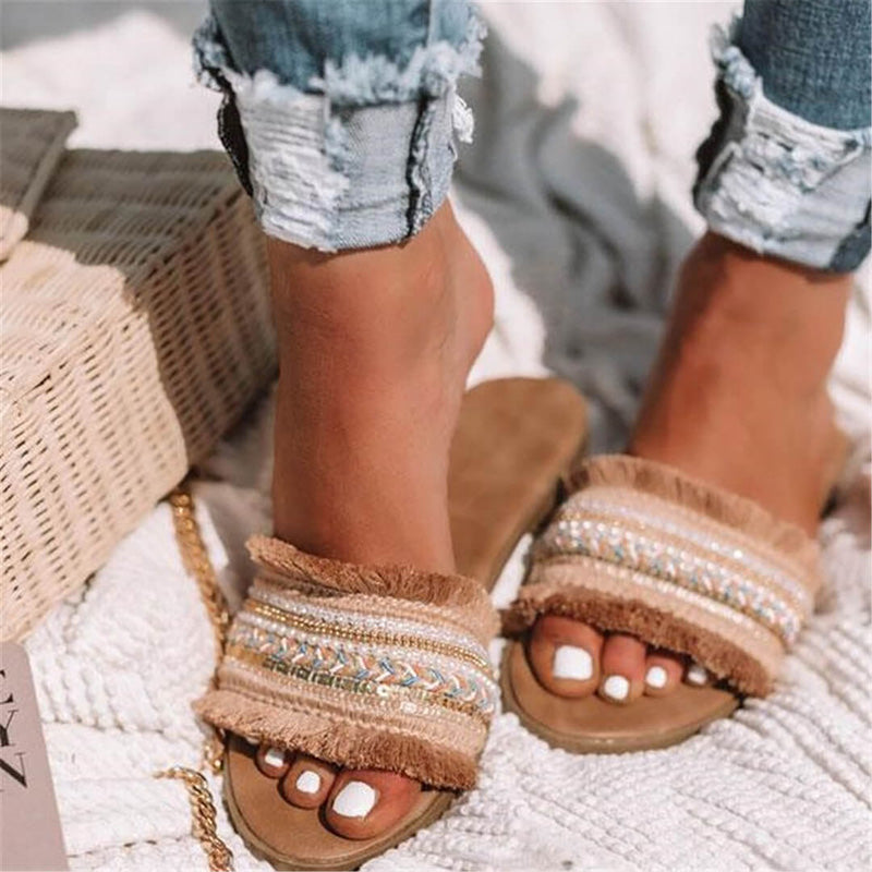 Women's Woven Flat Sandals in 2 Colors - Wazzi's Wear