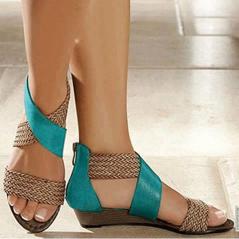 Women’s Leather Bohemian Woven Sandals in 7 Colors - Wazzi's Wear