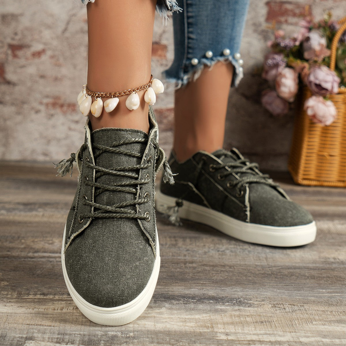 Women’s Denim Low Top Sneakers