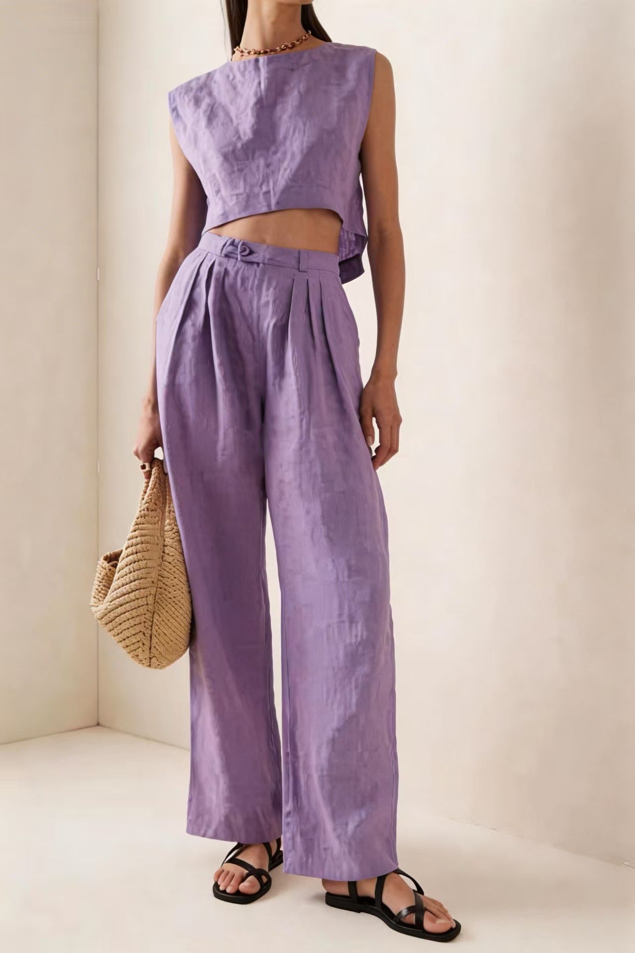 Breathable Comfortable Crew-neck Loose-fitting Casual Set