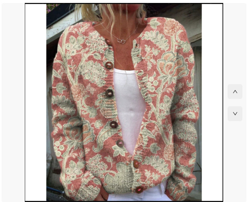 3D Digital Printed Cardigan Knitted Jacket For Women