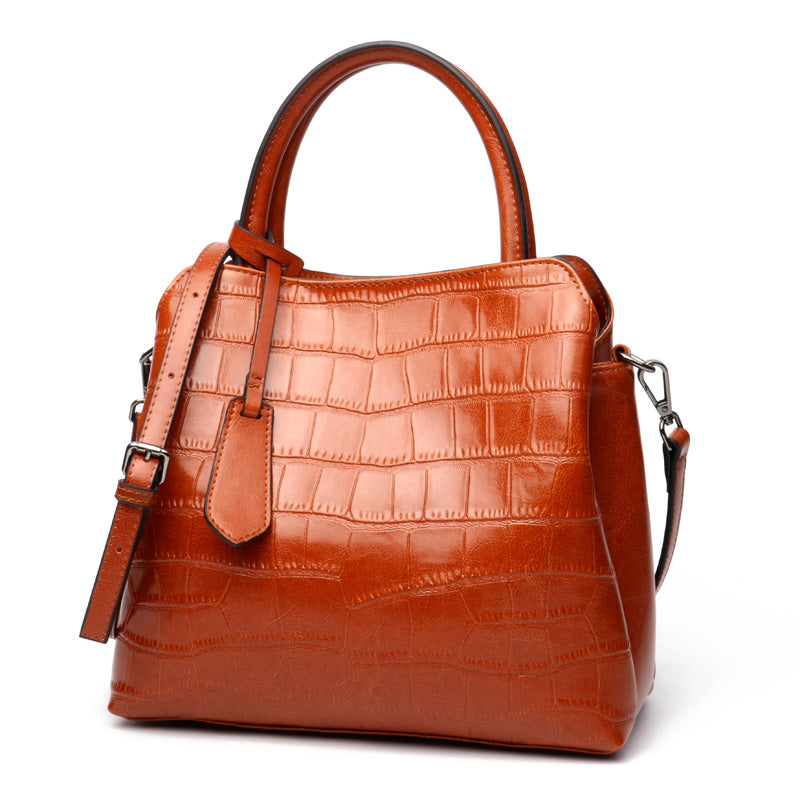 Women’s Leather One Shoulder Messenger Bag in 4 Colors - Wazzi's Wear