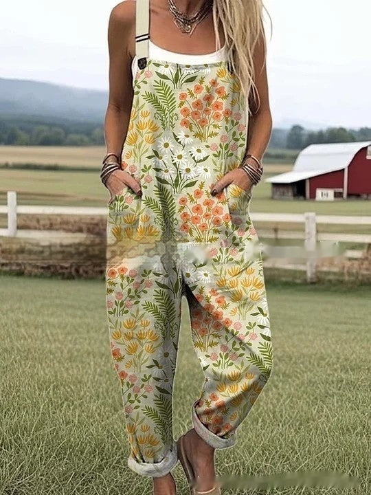 Women's Floral Element Print Fashion Casual Women's Jumpsuit