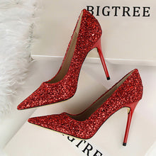 Load image into Gallery viewer, Women’s Sequined High Heel Stilettos with Pointed Toe in 8 Colors - Wazzi&#39;s Wear