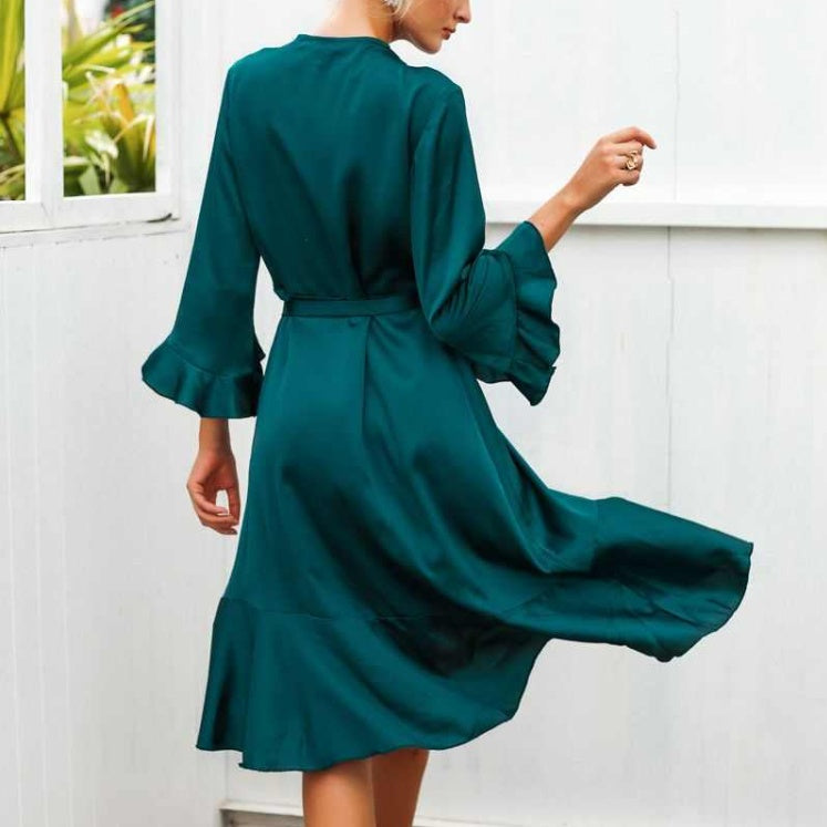 Emerald Ruffle Dress
