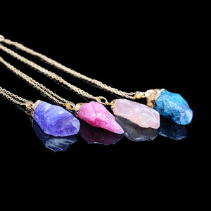 Necklace with Crystal Pendant in 9 Colors - Wazzi's Wear