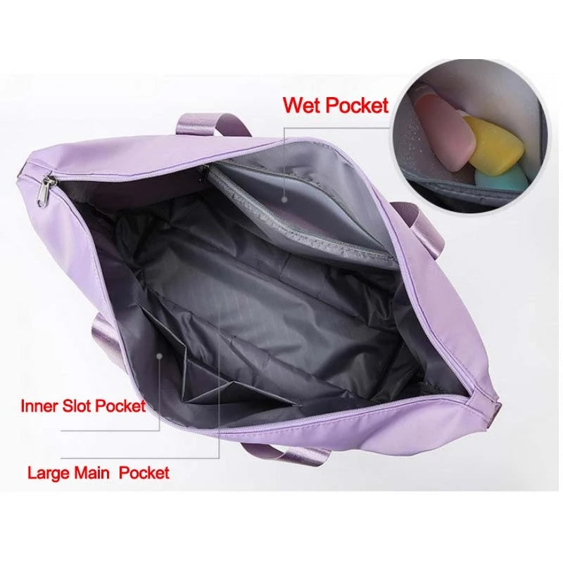 Women’s Large Capacity Waterproof Foldable Travel Bag in 8 Colors - Wazzi's Wear