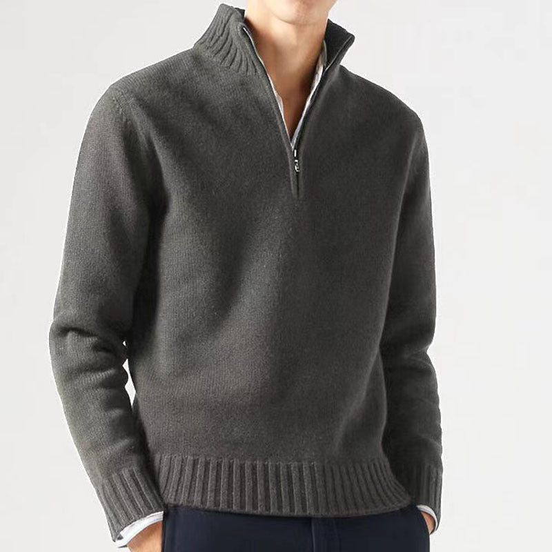 Thick Half-Zip Long Sleeve Men’s Sweater