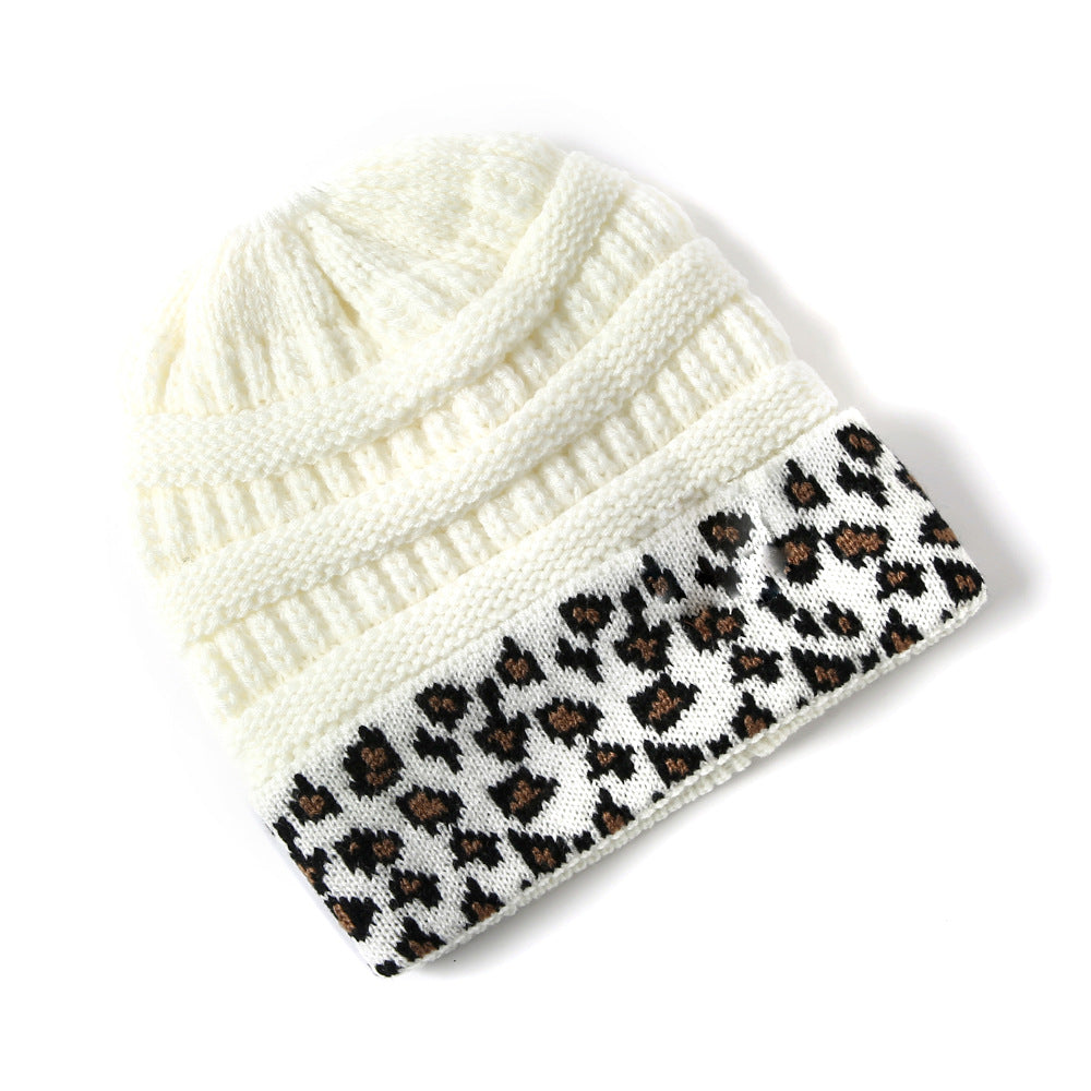 Women's Leopard Print Knit Beanie in 10 Colors - Wazzi's Wear