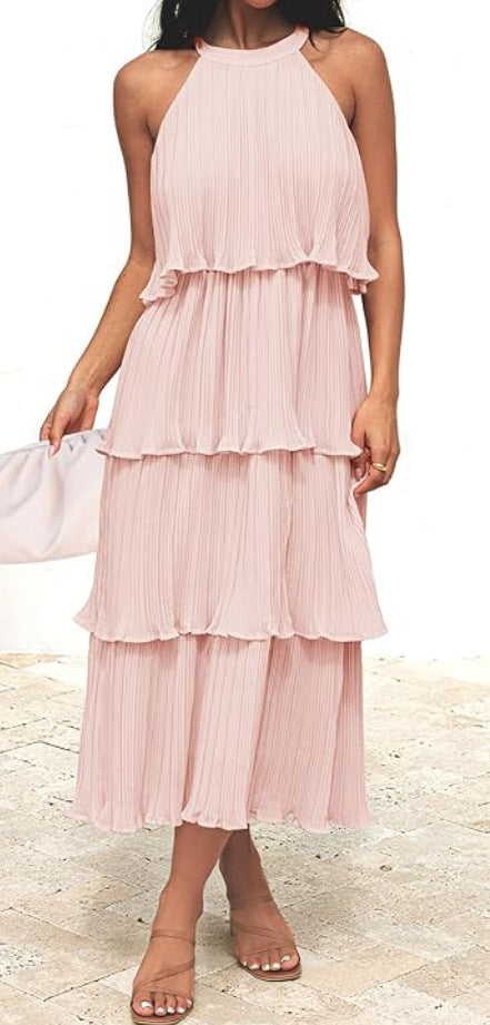 Womens Fashionable Casual Elegant Halterneck Dress