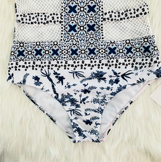 Women’s Boho One-Piece Padded Swimsuit S-XL - Wazzi's Wear