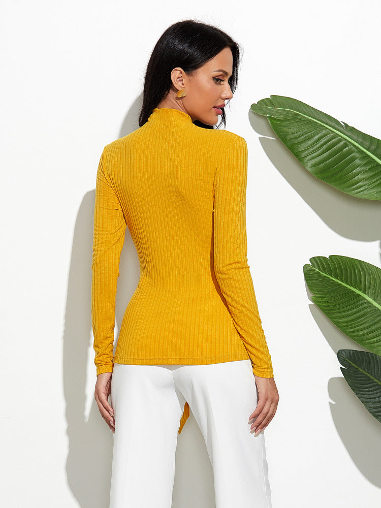 Women’s Long Sleeve Sweater with Waist Tie in 3 Colors S-XL - Wazzi's Wear