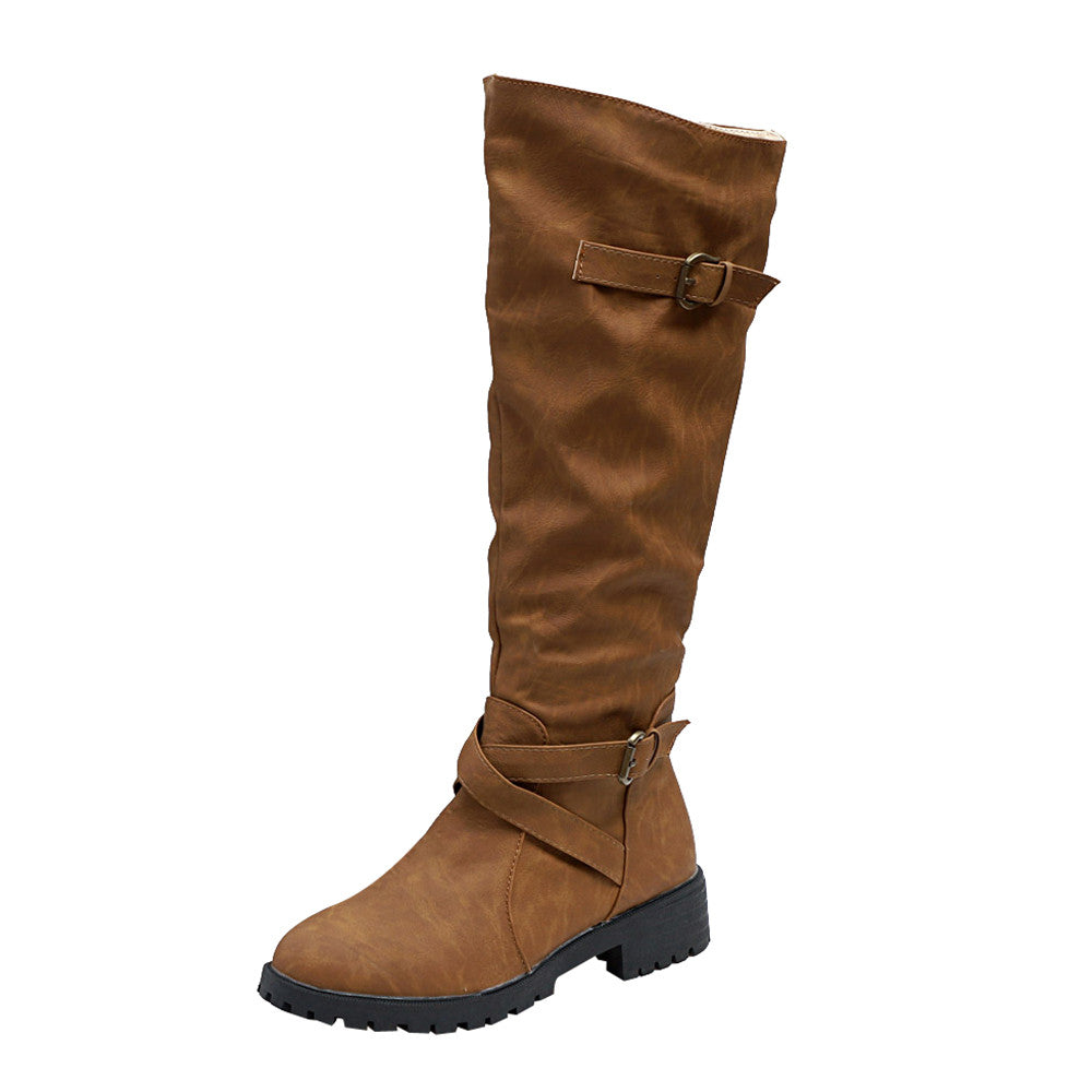 Women’s Low Heel Knee Length Boots