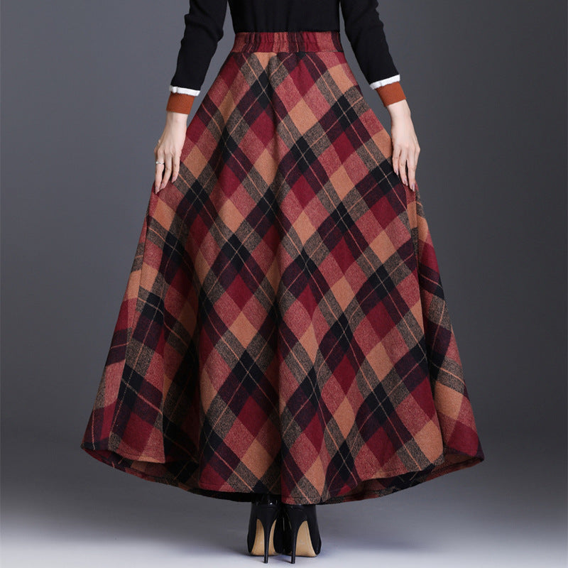 Woolen plaid skirt