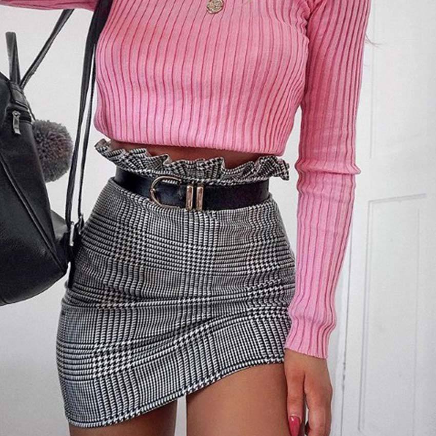 Retro plaid skirt