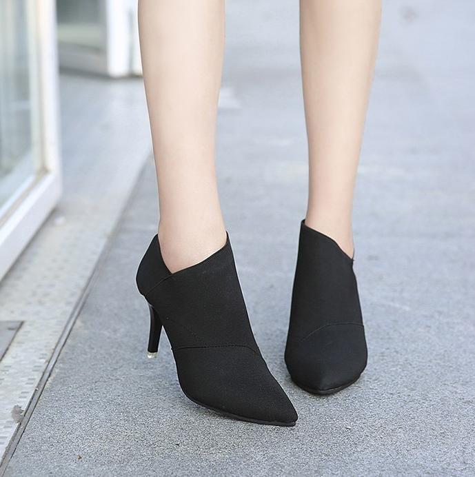 Women’s Chic Pointed Toe Ankle-Height Stiletto Boots