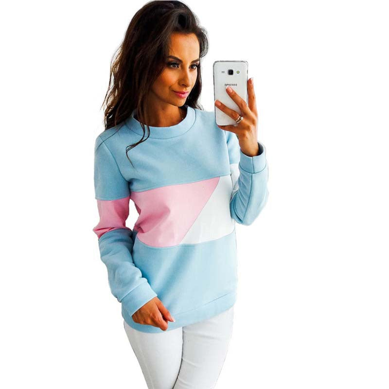 Women’s Round Neck Long Sleeve Colorblock Top in 4 Colors S-XXL - Wazzi's Wear