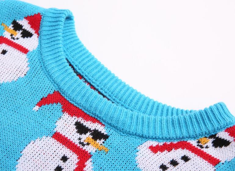 Women's Long Sleeve Cute Snowman Christmas Sweater