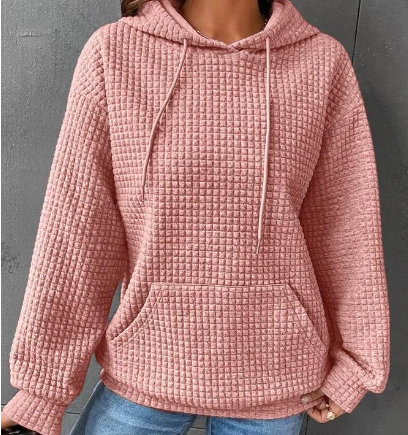 Women's Hooded Long Sleeve Sweater with Kangaroo Pocket in 11 Colors S-3XL - Wazzi's Wear