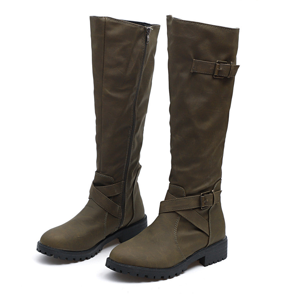 Women’s Low Heel Knee Length Boots