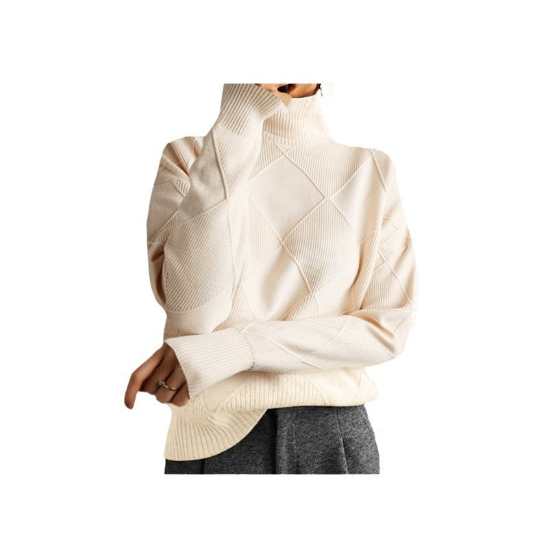 Women’s Long Sleeve Knit Turtleneck Sweater in 8 Colors S-XXL - Wazzi's Wear