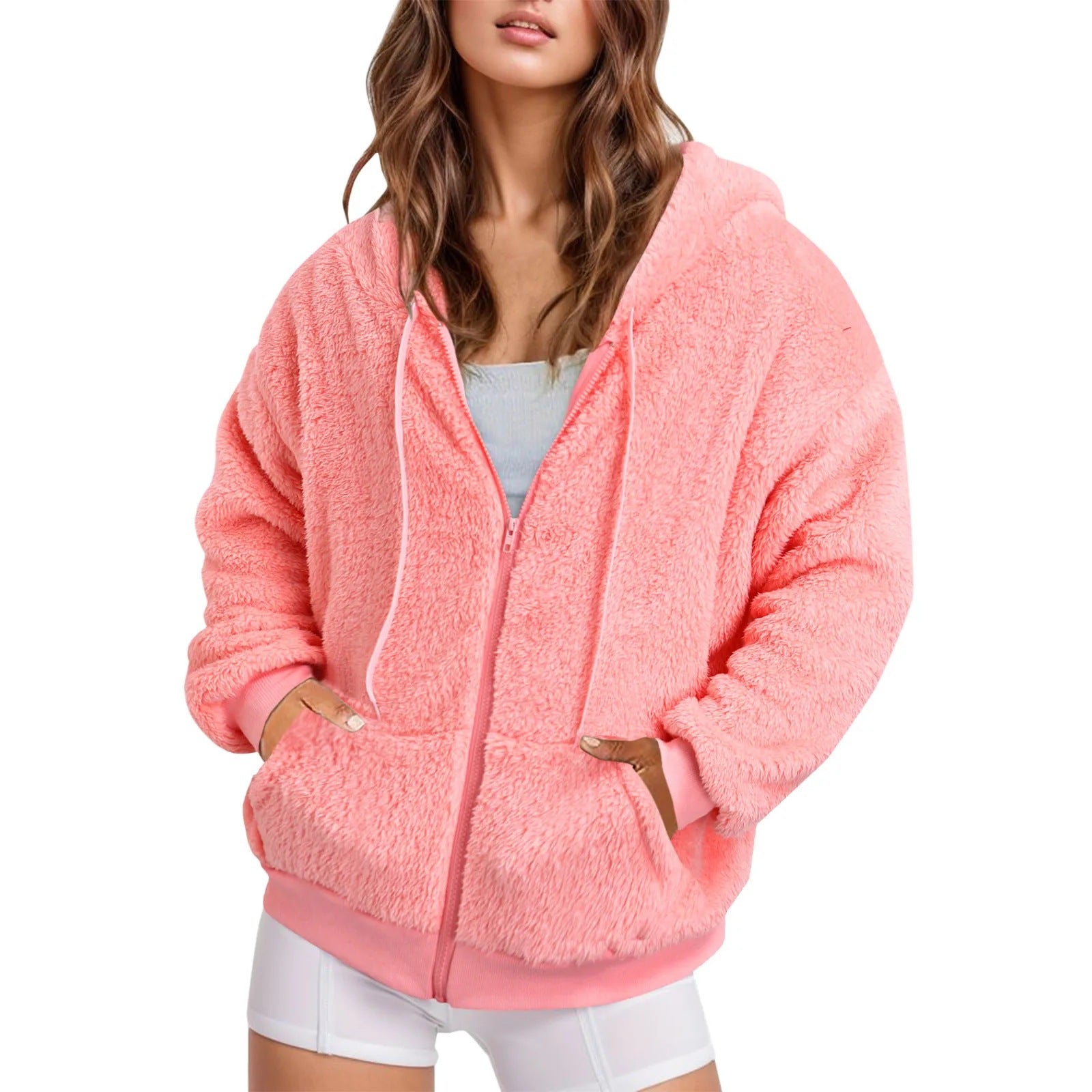 Autumn Winter Casual Long Solid Color Hoodie