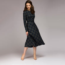 Load image into Gallery viewer, Women’s Plaid Long Sleeve Midi Dress in 2 Colors S-XXL - Wazzi&#39;s Wear