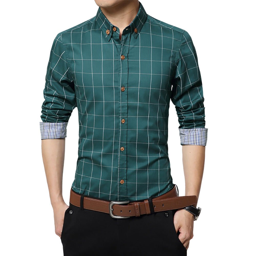 Men’s Long Sleeve Collared Shirt in 8 Colors M-5XL - Wazzi's Wear