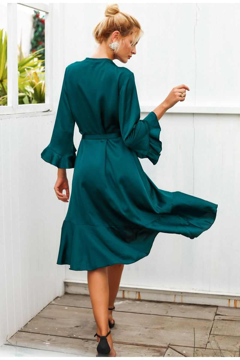 Emerald Ruffle Dress