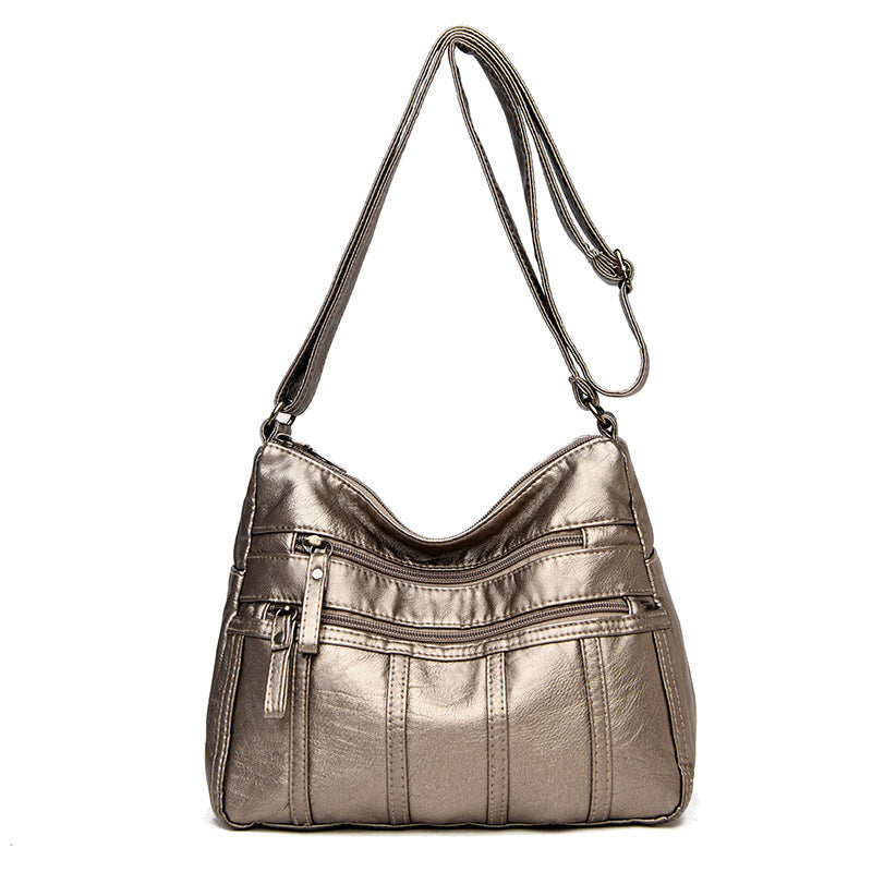 Women’s Soft Leather Messenger Bag in 7 Colors - Wazzi's Wear