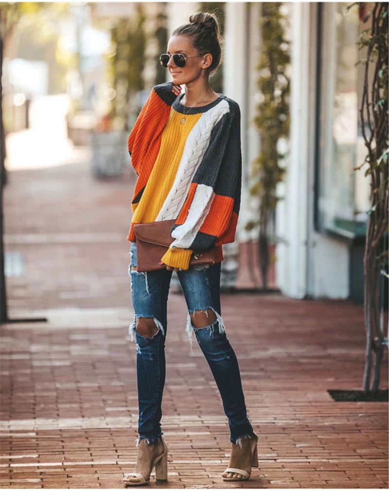 Loose colorblock sweater
