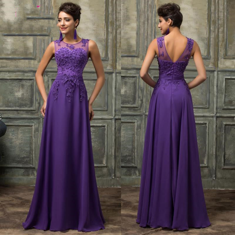 Women’s Sleeveless Lace Bodice Evening Dress in 5 Colors Sizes 2-16 - Wazzi's Wear
