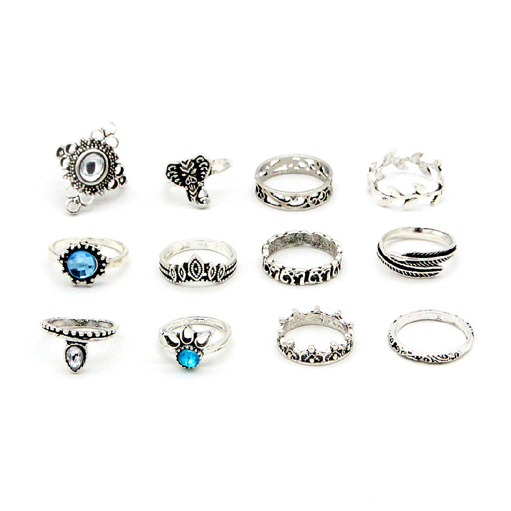 Ethnic Boho Vintage Gemstone Elephant Ring