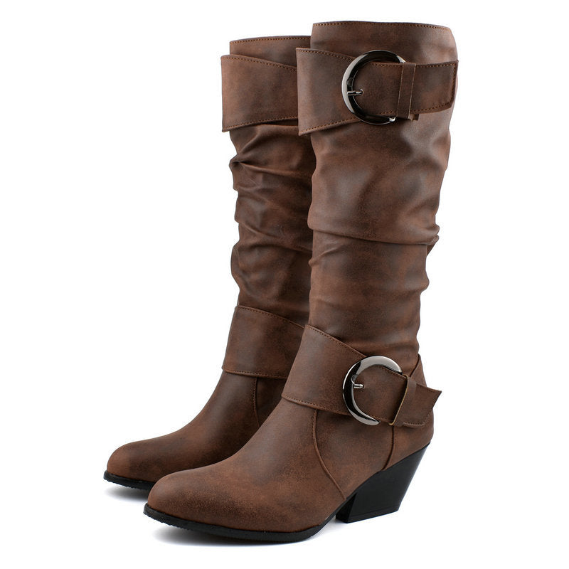 Women’s Martin Boots with Thick Heel in 3 Colors - Wazzi's Wear
