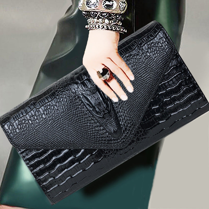 Women's Crocodile Pattern Clutch in 3 Colors - Wazzi's Wear