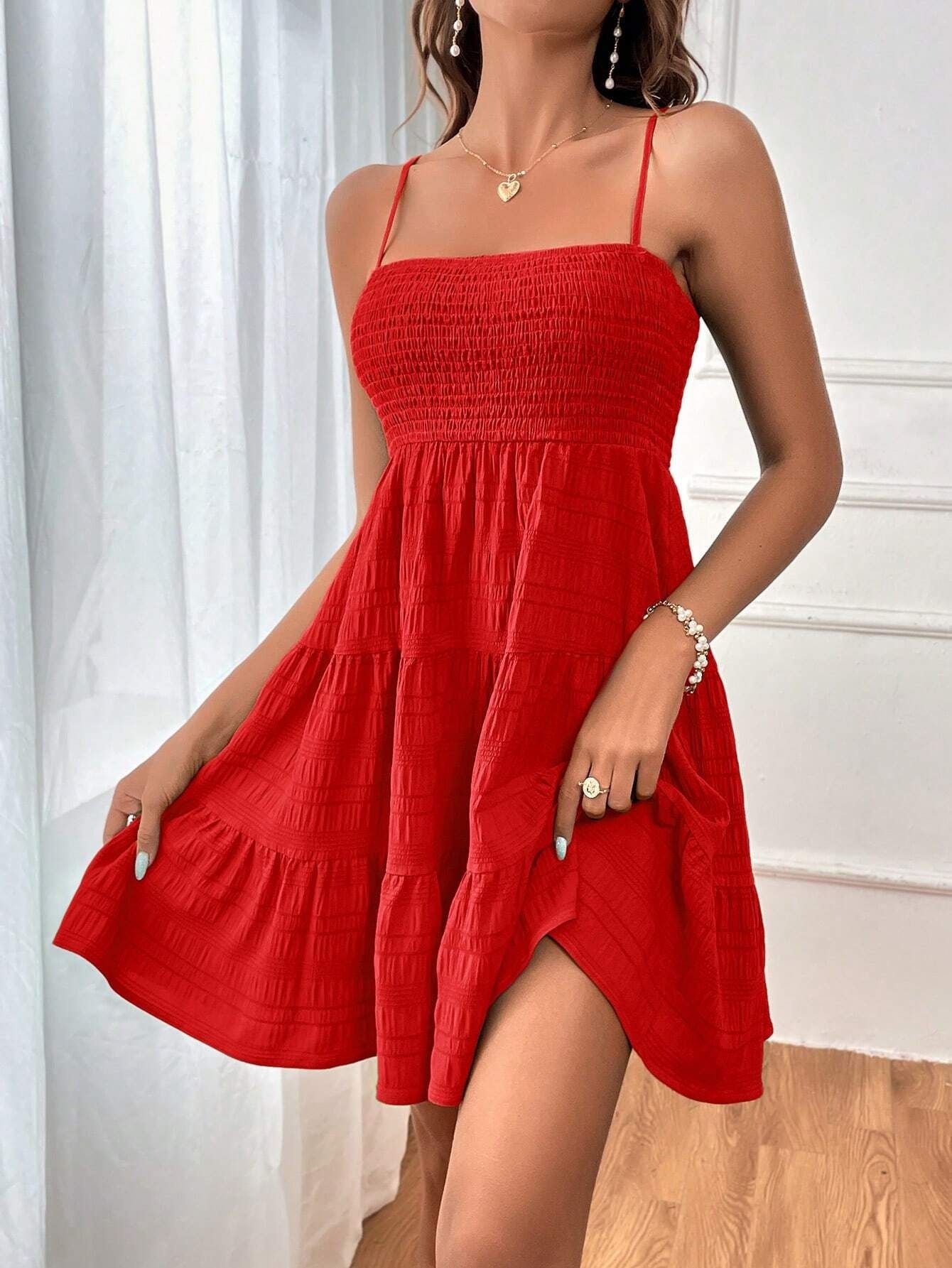 Women’s Sleeveless Ruffled Summer Mini Dress with Spaghetti Straps in 8 Colors S-XXL