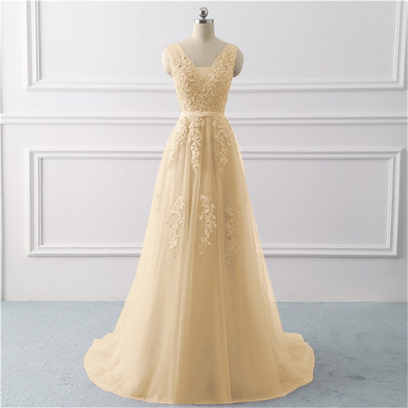 Women’s Lace Sleeveless Floor Length Evening Prom Dress in 2 Colors Sizes 2-16 - Wazzi's Wear