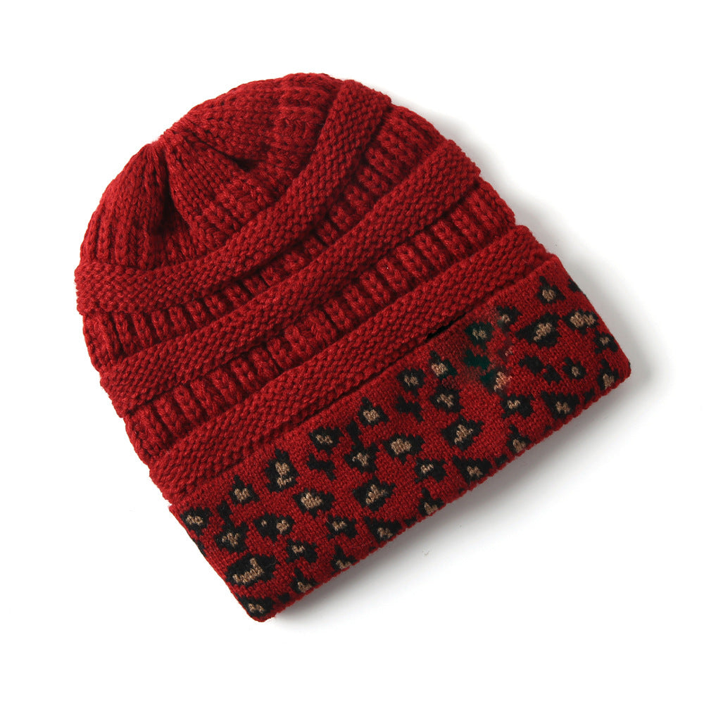 Women's Leopard Print Knit Beanie in 10 Colors - Wazzi's Wear