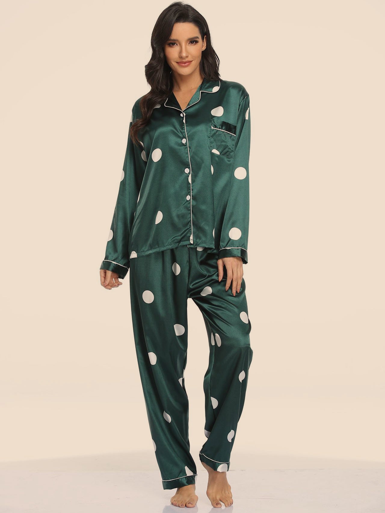 Women's Long Sleeve Loungewear  Pajama Set in 10 Patterns S-XL - Wazzi's Wear