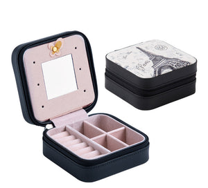 Portable Jewelry Box with Mirror in 4 Colors - Wazzi's Wear