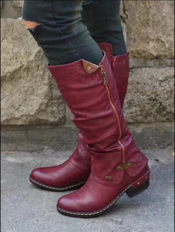 Women’s Wedge Heel Knee High Boots in 5 Colors - Wazzi's Wear