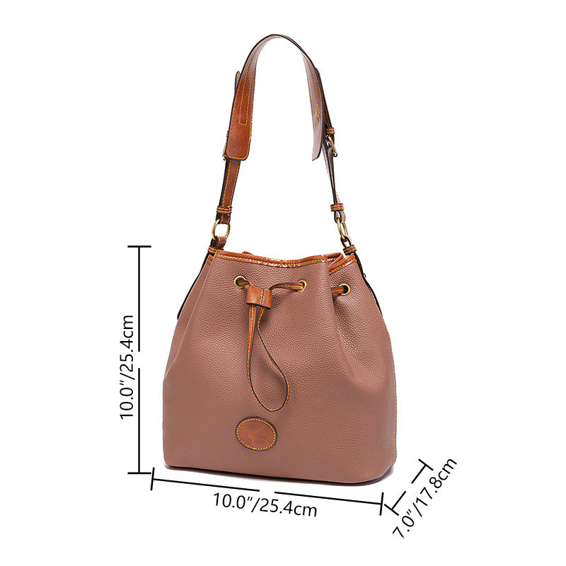 Women’s Large Capacity Bucket Bag with Drawstring in 6 Colors