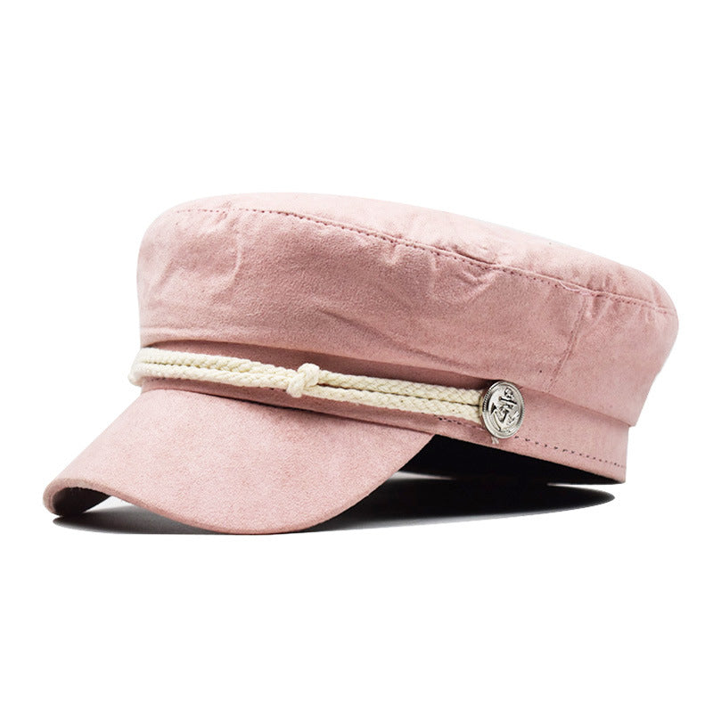 Women’s Deerskin Velvet Cap with Rim and Flat Top in 3 Colors - Wazzi's Wear